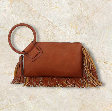 Gena Wristlet Clutch Bag - Brown