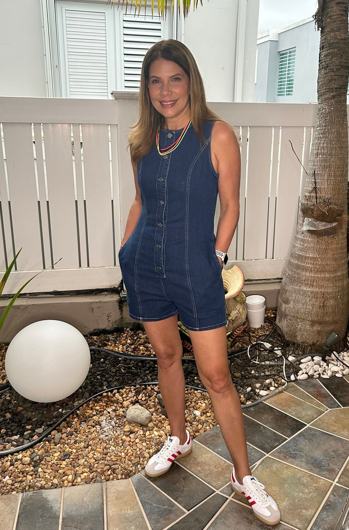 Grace Denim Romper