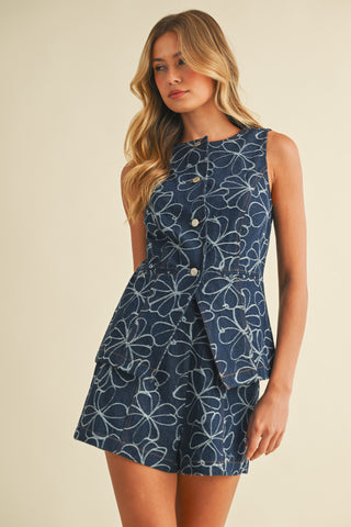 Indigo Vest and Short Set