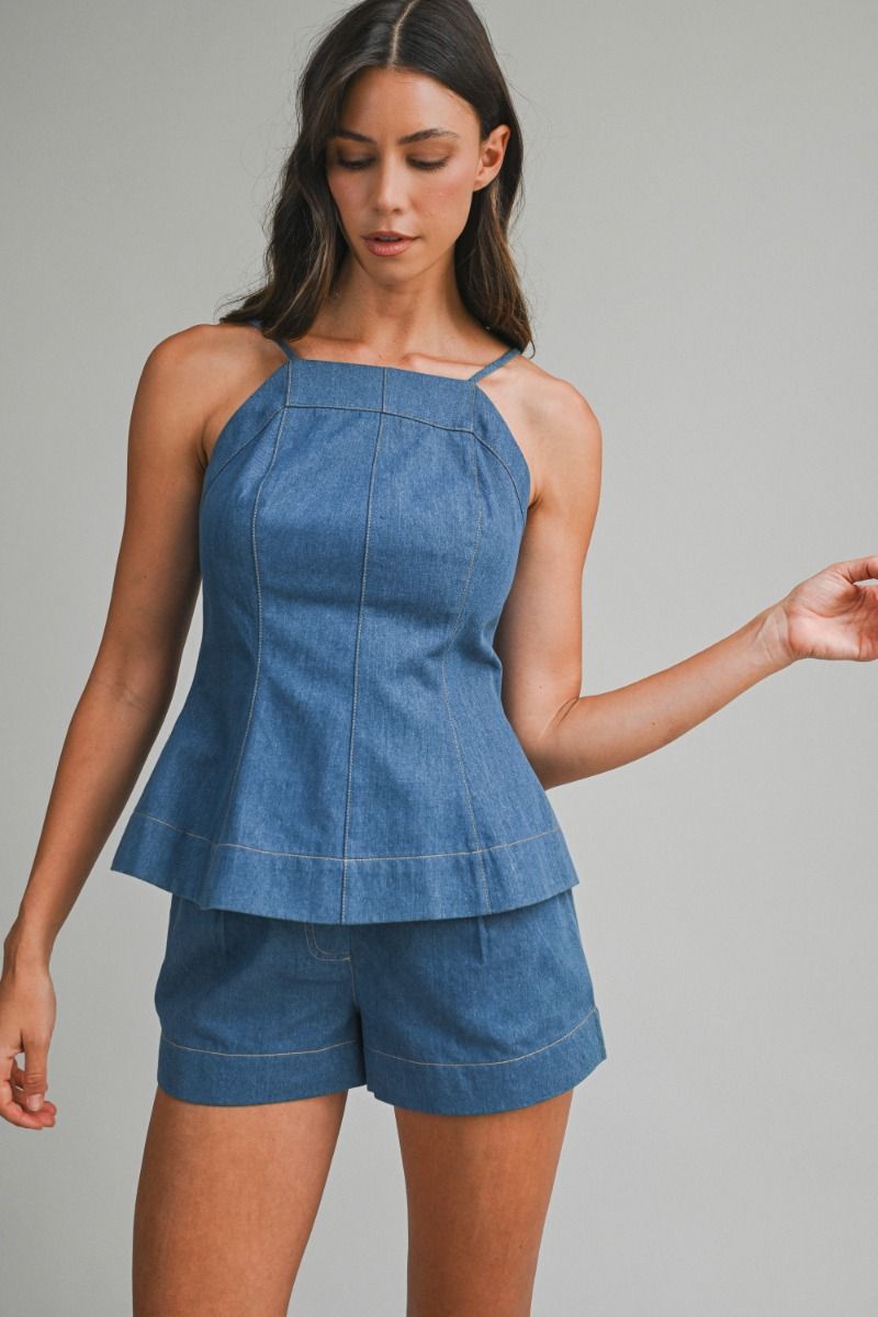 Gena's Denim Short Set