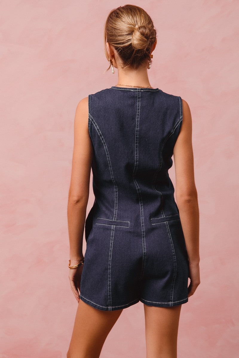 Grace Denim Romper