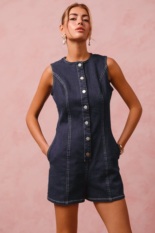 Grace Denim Romper