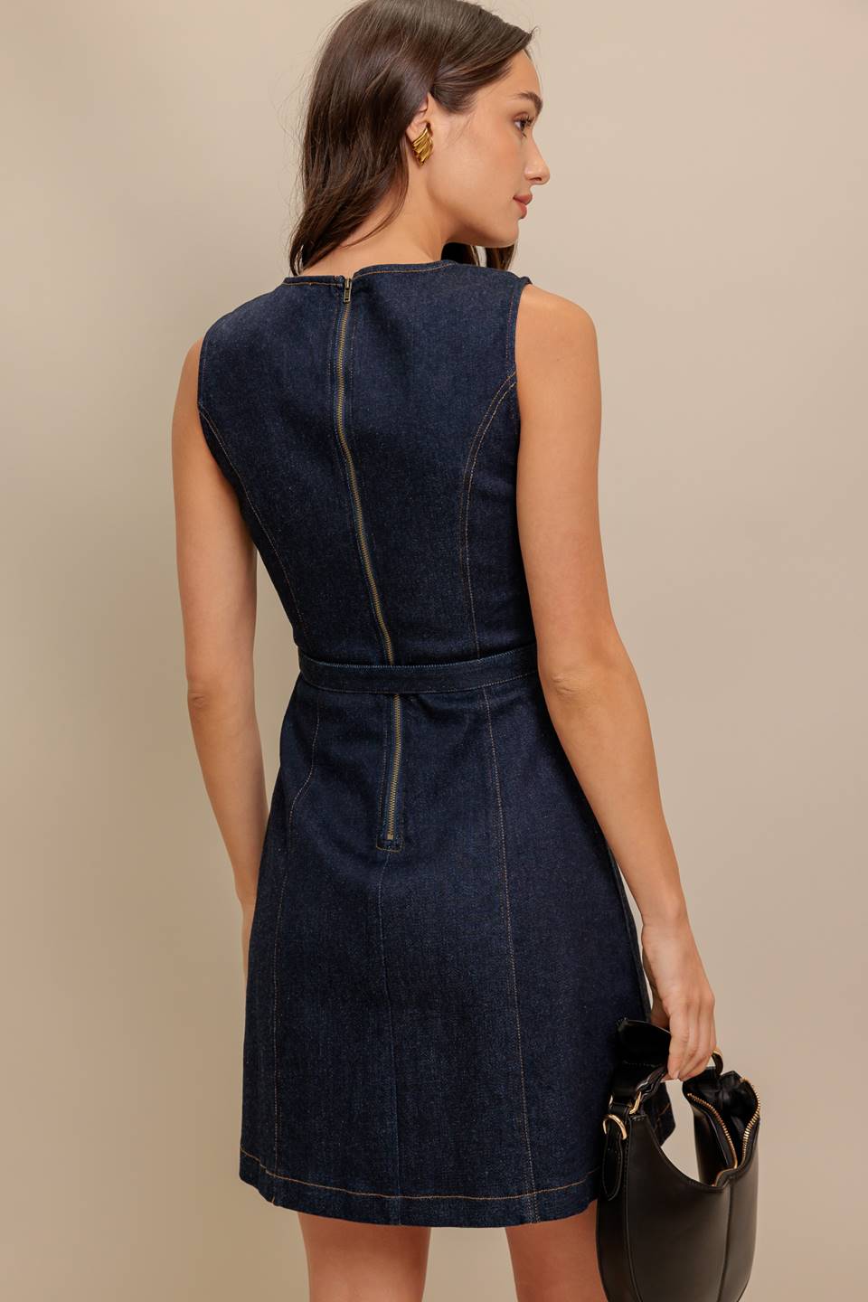 Kayle Denim Belted Mini Dress