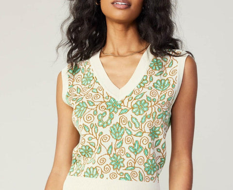 Sleeveless Paisley Top