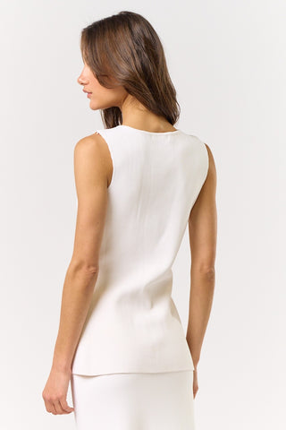 Mila White Sleeveless Vest